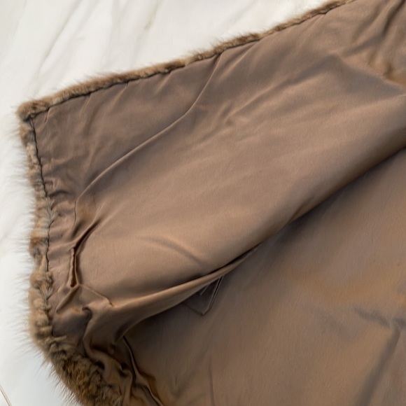 Real fur mink coat lined long jacket woman size M-L great condition No shedding - Picture 5 of 10